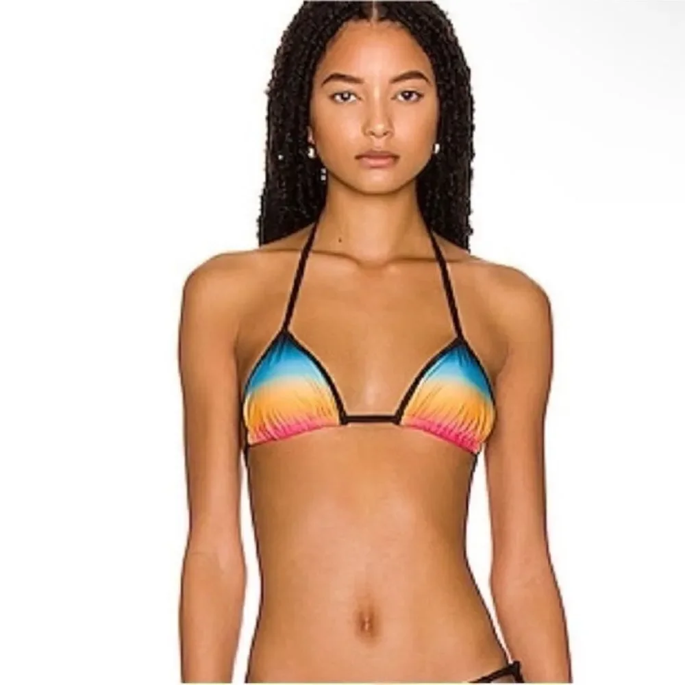 The Attico NWT Ombre Print Multi Color Triangle Bikini Top Size XS